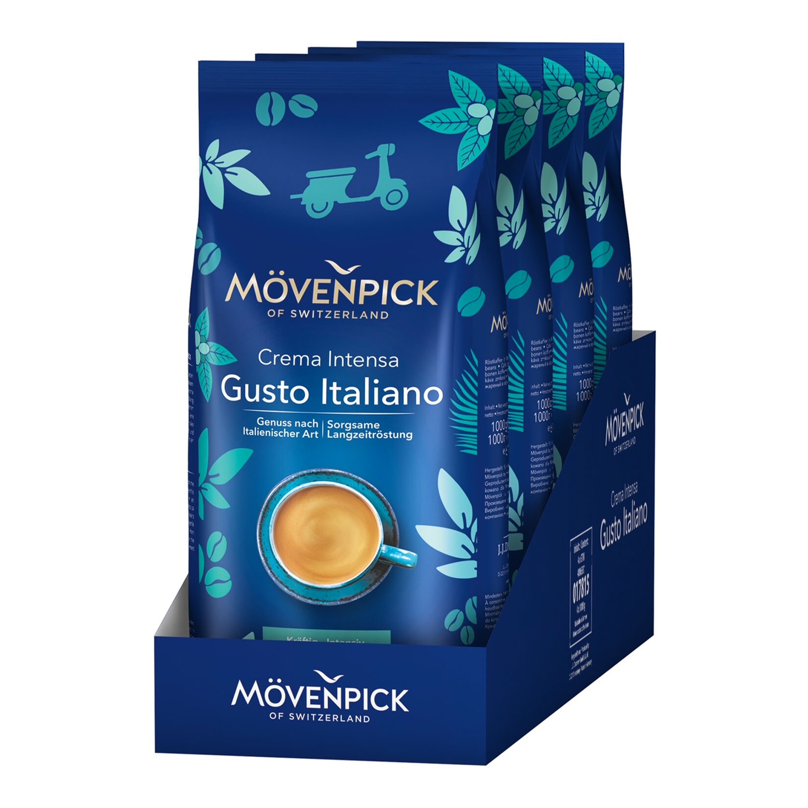 M&ouml;venpick Caff&egrave; Crema Gusto Italiano 1 kg, 4er Pack - Bild 1