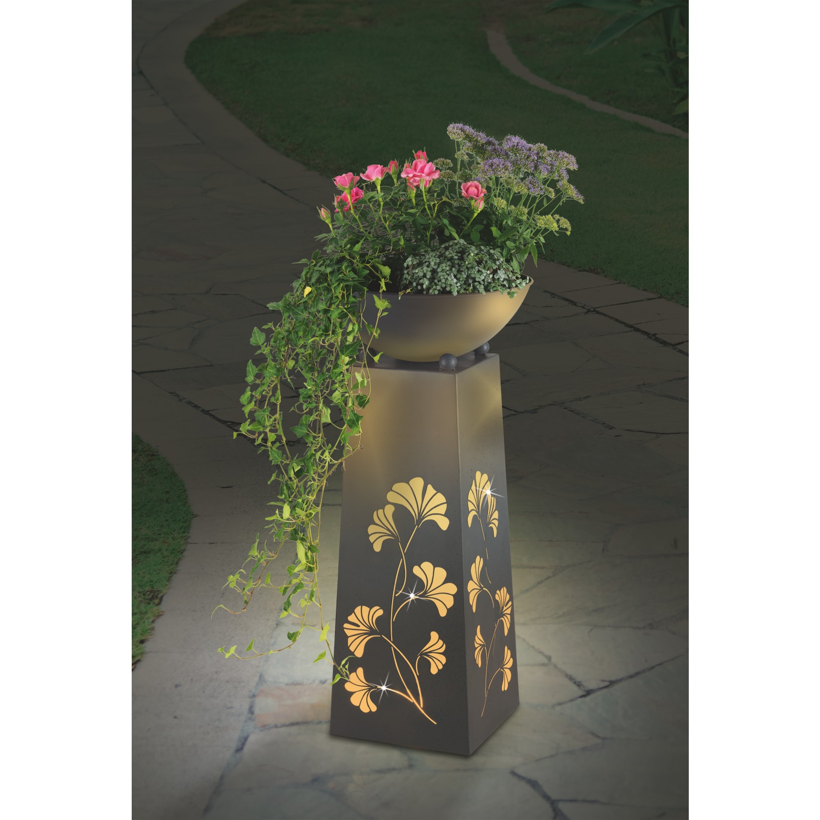 EASYmaxx LED-Dekos&auml;ule Beton-Optik Gingko 70cm 3V - Bild 1