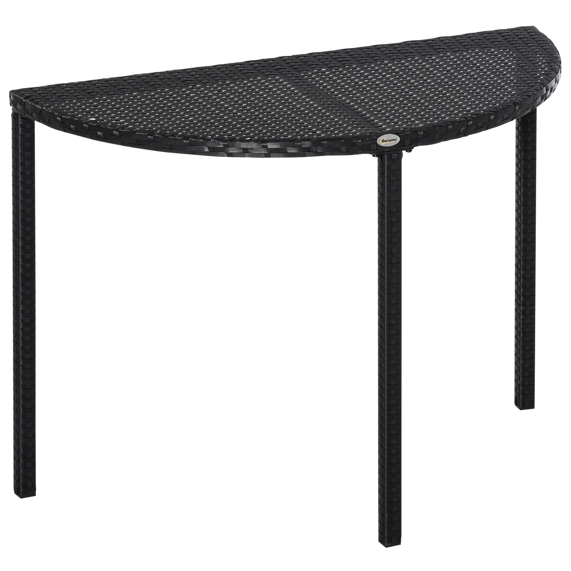Outsunny Rattan Beistelltisch Polyrattan, Metall - Bild 1