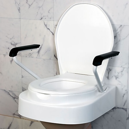 Servocare höhenverstellbarer Toilettensitz mit Deckel, Lehnen 3-fach verstellbar - Bild 1