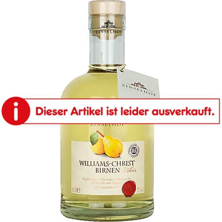 Zinselhof Williams-Birnen-Likör 17,0 % vol 0,5 Liter - Bild 1