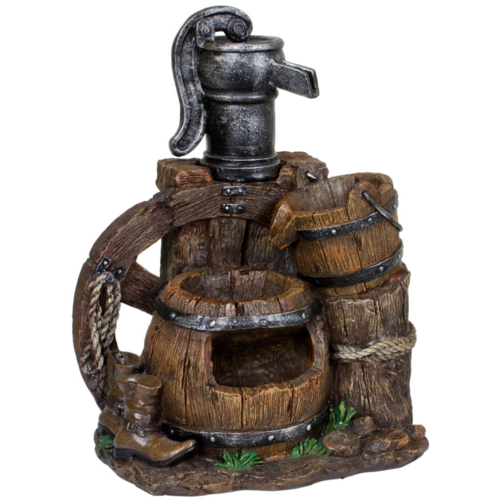 Brunnen NEREUS in Holz-/Stein-Optik - Bild 1