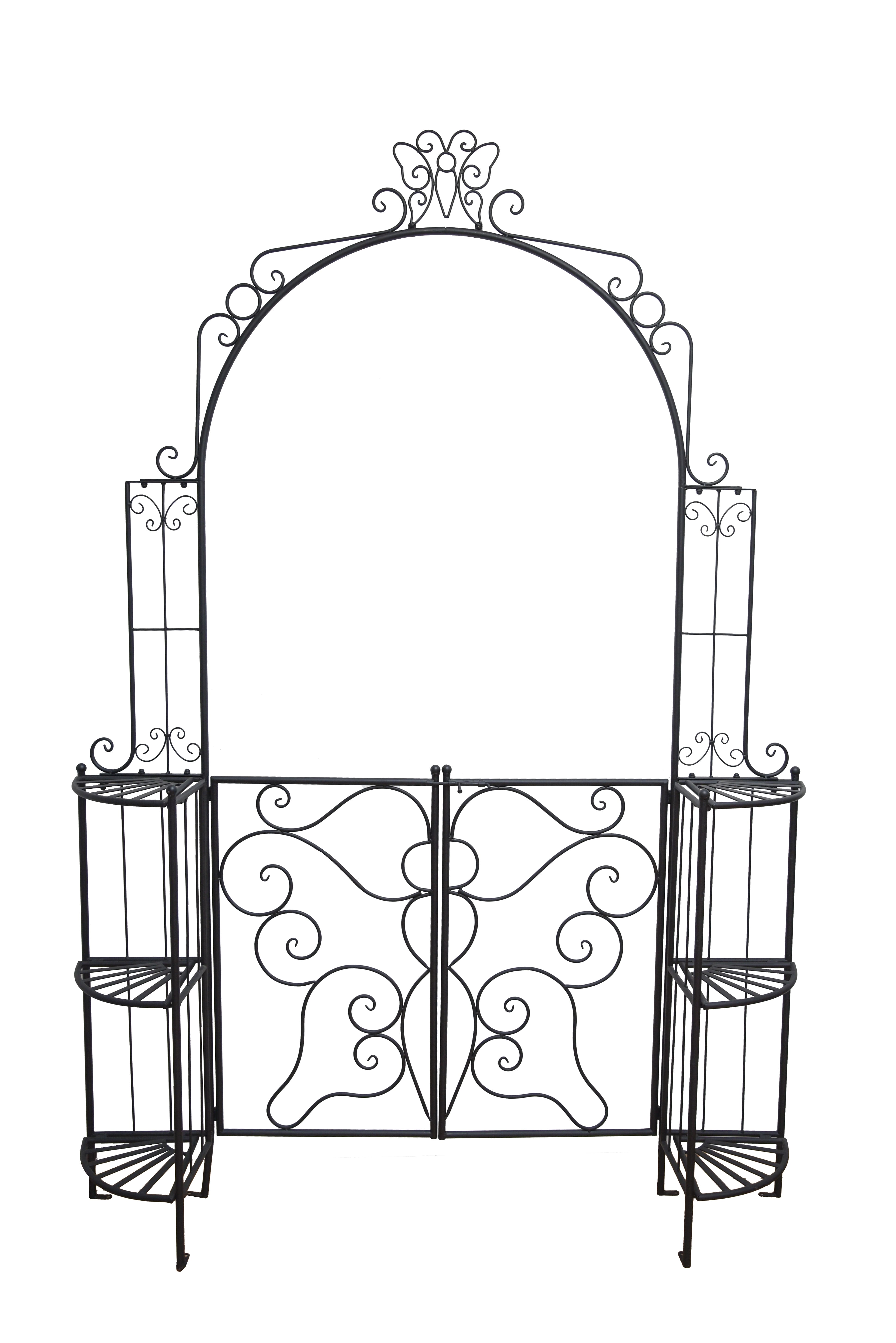 Rosenbogen LAKI mit Pforte und Eckregalen - Bild 1
