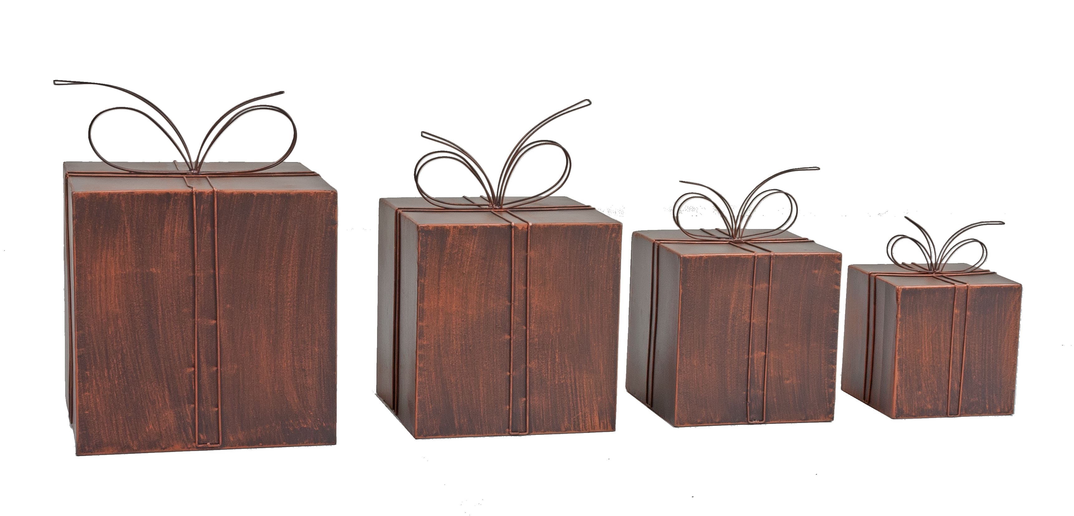 Metall-Deko Geschenkpakete, 4er Set - Bild 1