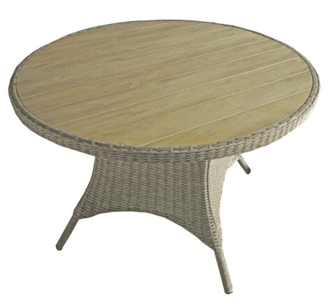 Tisch BASTIA, rund, Teak-Look
