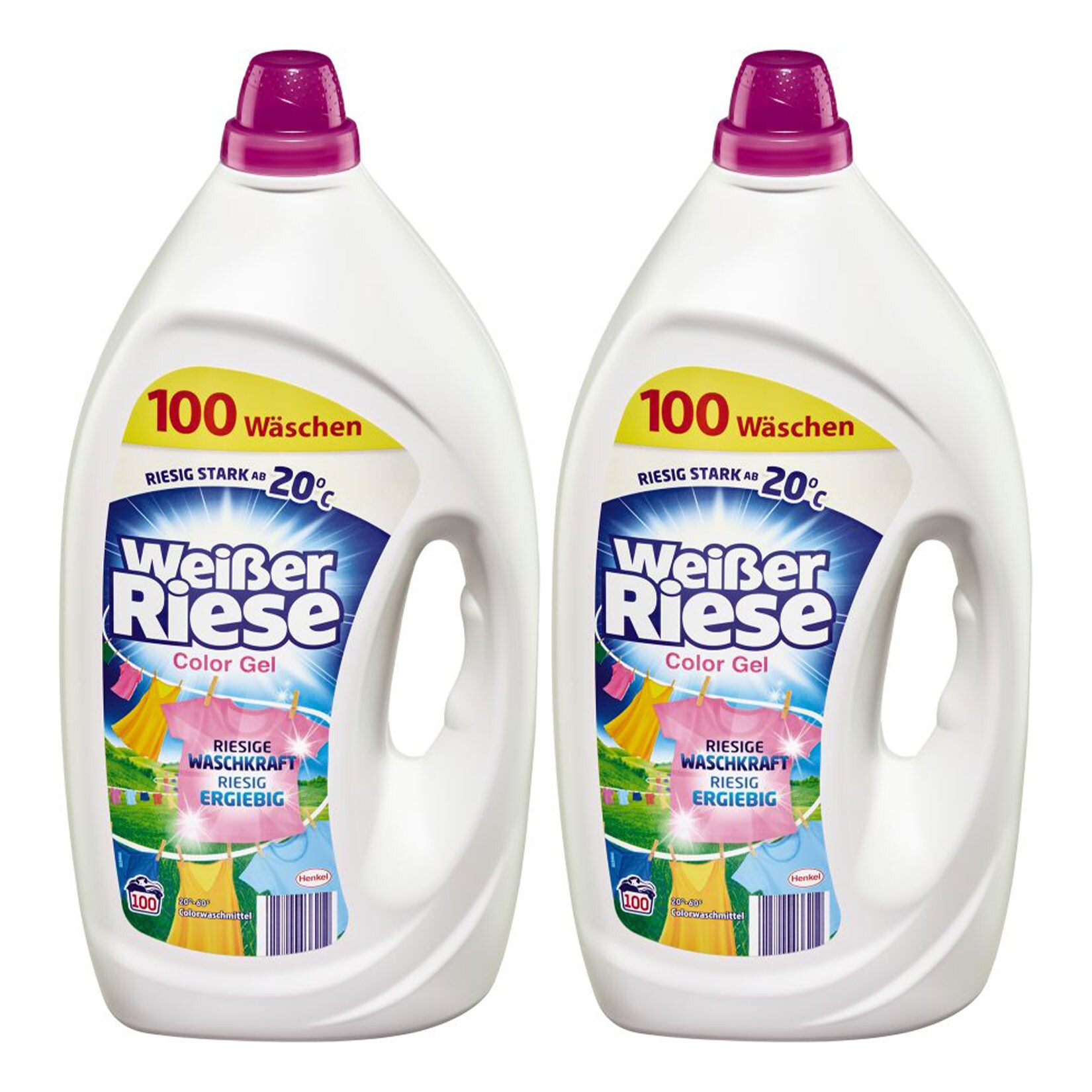 Wei&szlig;er Riese Colorwaschmittel Gel 100 WL, 2er Pack - Bild 1