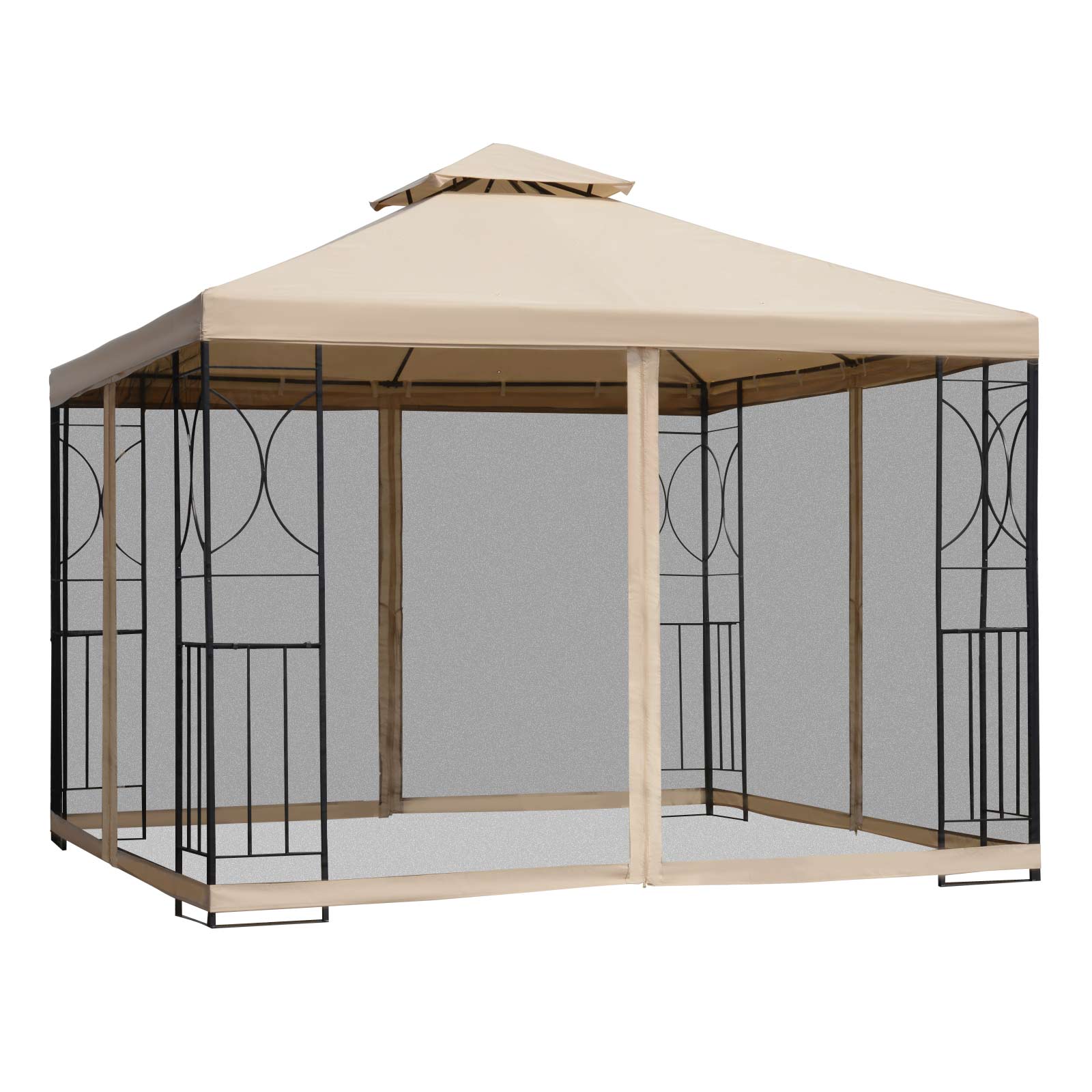 Outsunny Pavillon Metall, 180g/m&sup2;-Polyester - Bild 1