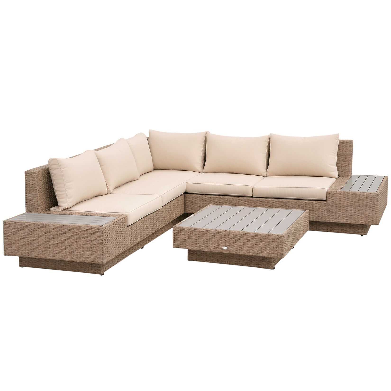 Outsunny Gartengarnitur Polyrattan, Stahl, Polyester | 04250871272945