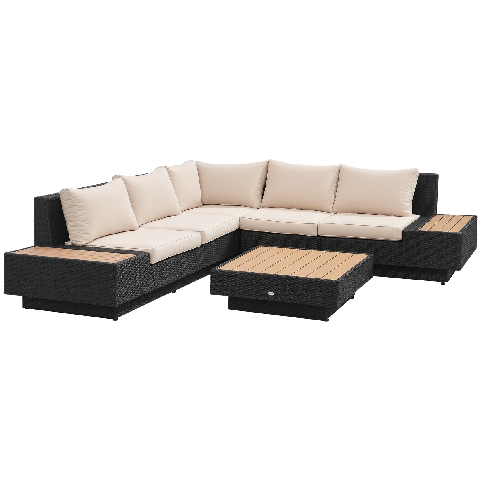 Gartengarnitur Polyrattan, Stahl, Polyester