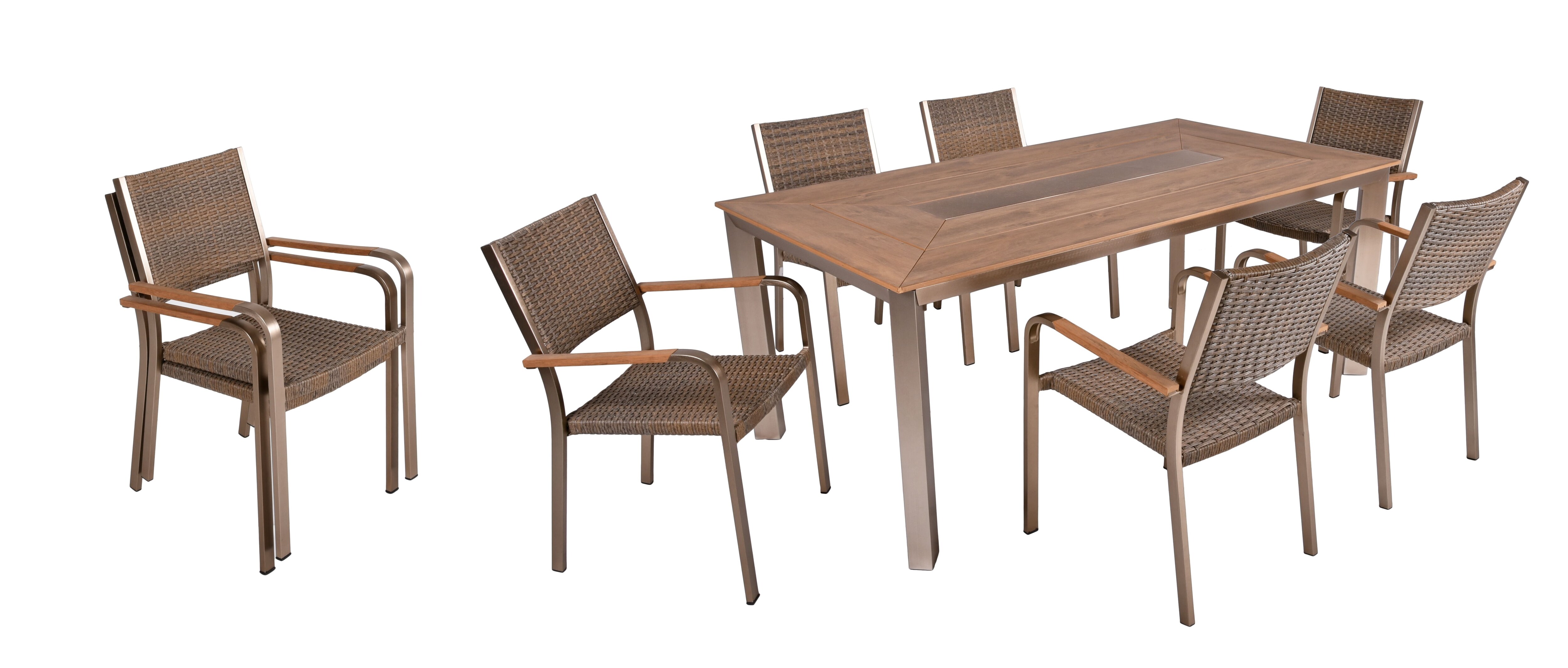 Tischgruppe FLORENCE 1, 7 tlg., champagner - Bild 1