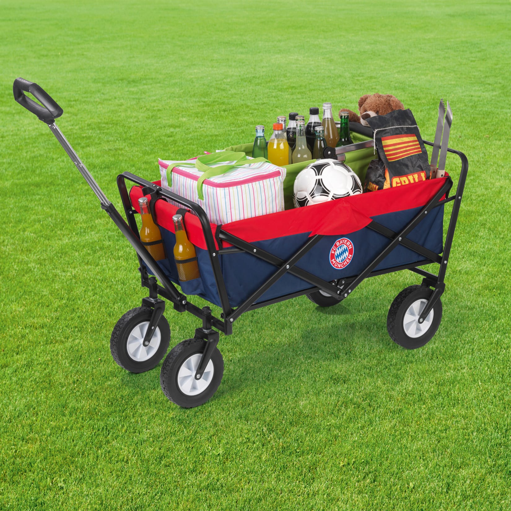 FCB Bollerwagen faltbar blau/rot mit Logo - Bild 1