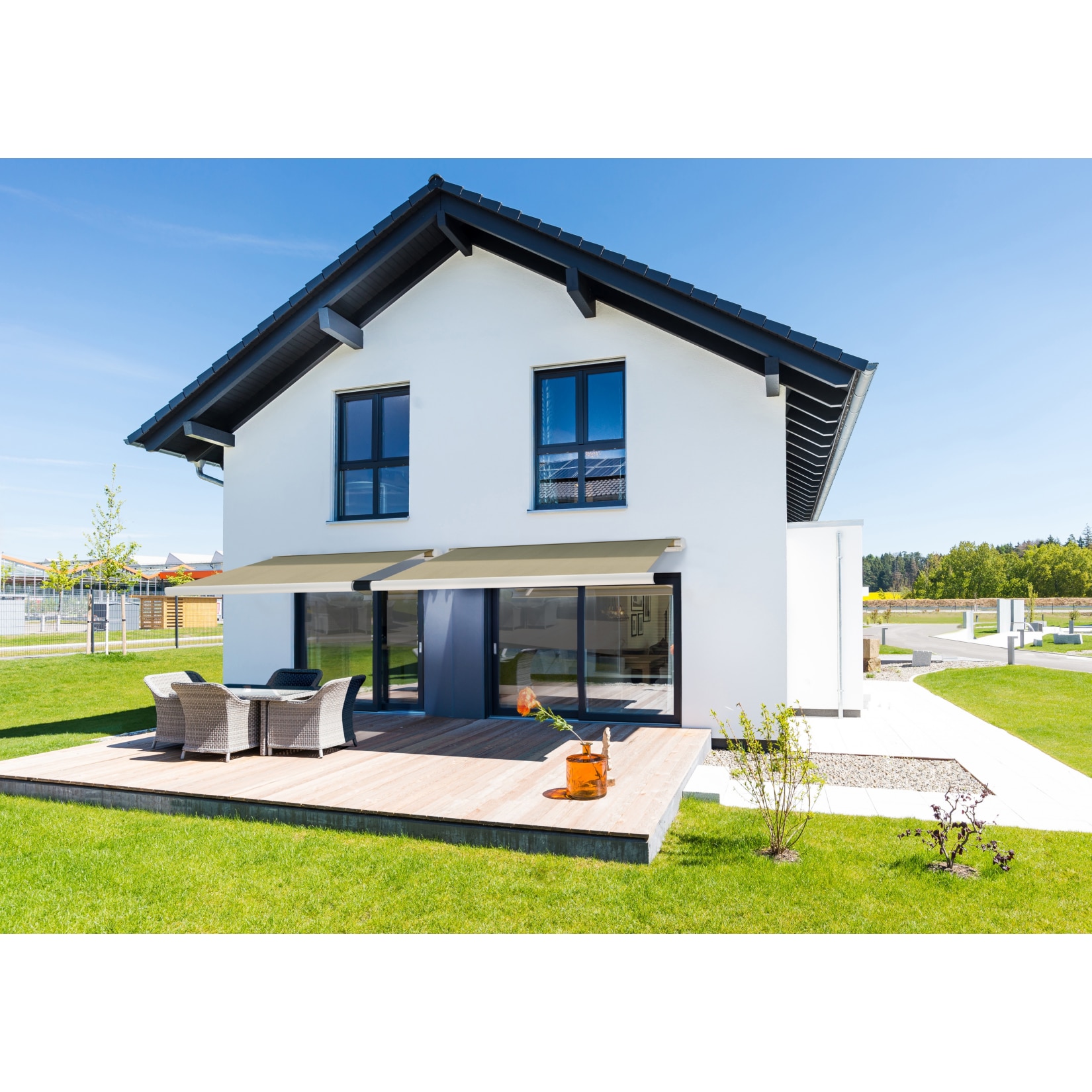 Home Deluxe LED-Vollkassettenmarkise Elos V2 inkl. Sensor, sandfarben - 395 x 300 cm - Bild 1