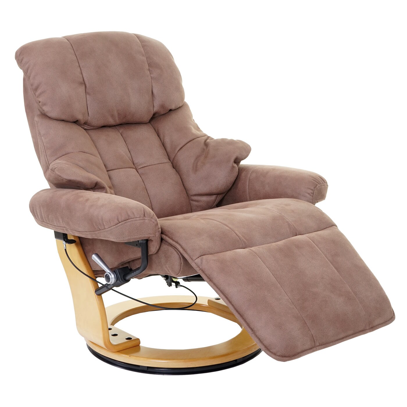 MCA Relaxsessel Windsor 2, Fernsehsessel Sessel, Stoff/Textil 150kg belastbar ~ antikbraun, naturbraun