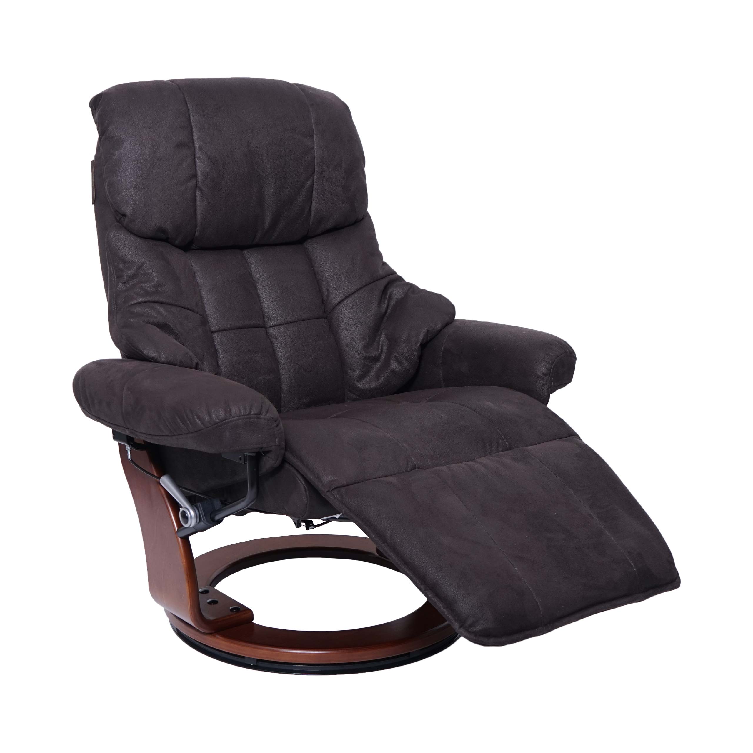 MCA Relaxsessel Windsor 2, Fernsehsessel Sessel, Stoff/Textil 150kg belastbar ~ braun-schwarz, Walnuss-Optik - Bild 1