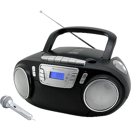 Soundmaster SCD5800SW CD/MP3 Boombox mit Radio, Kassettenrekorder, USB und externem Mikrophon - Bild 1