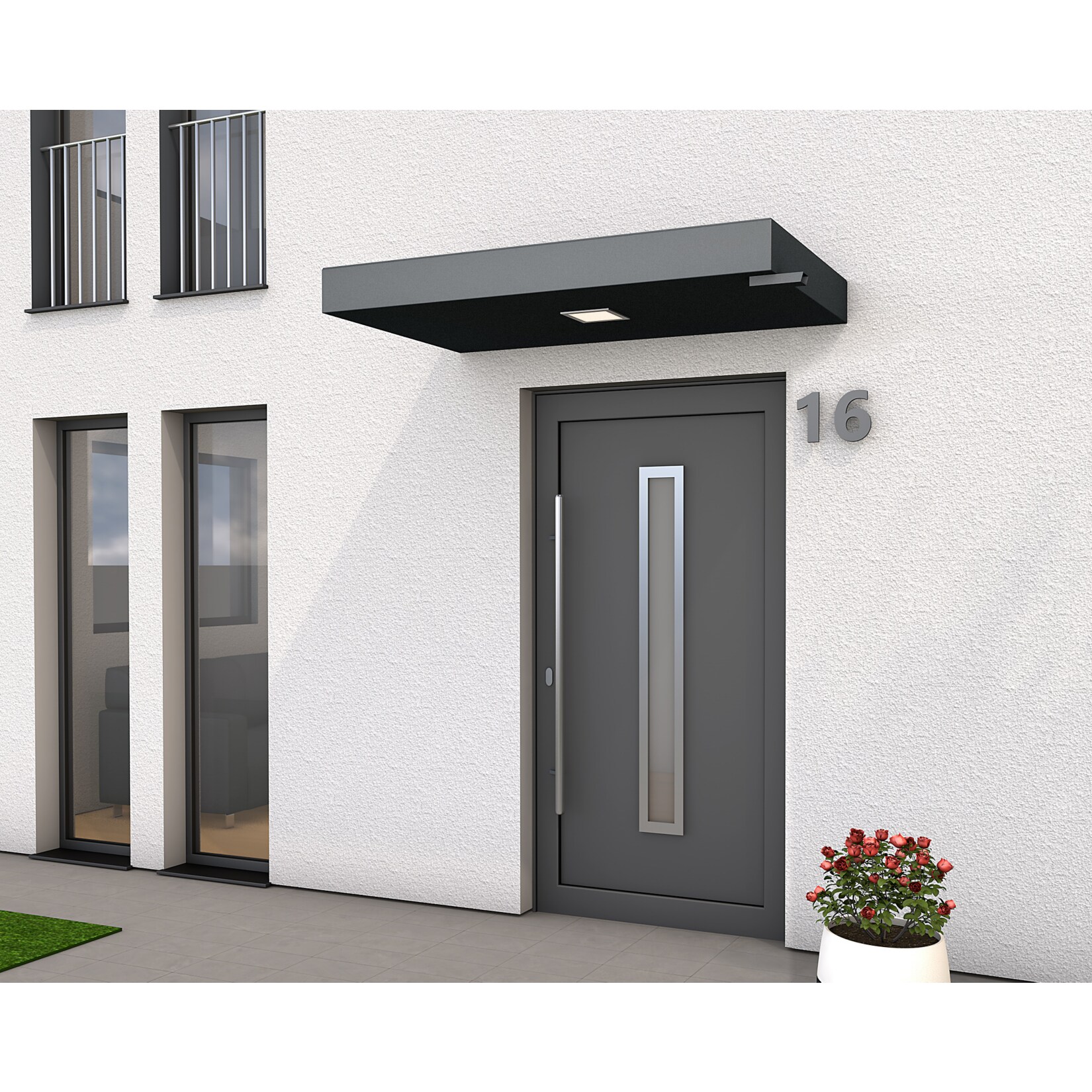 Gutta BS PLUS 160 Rechteckvordach mit Wasserspeier rechts | 04003412132549