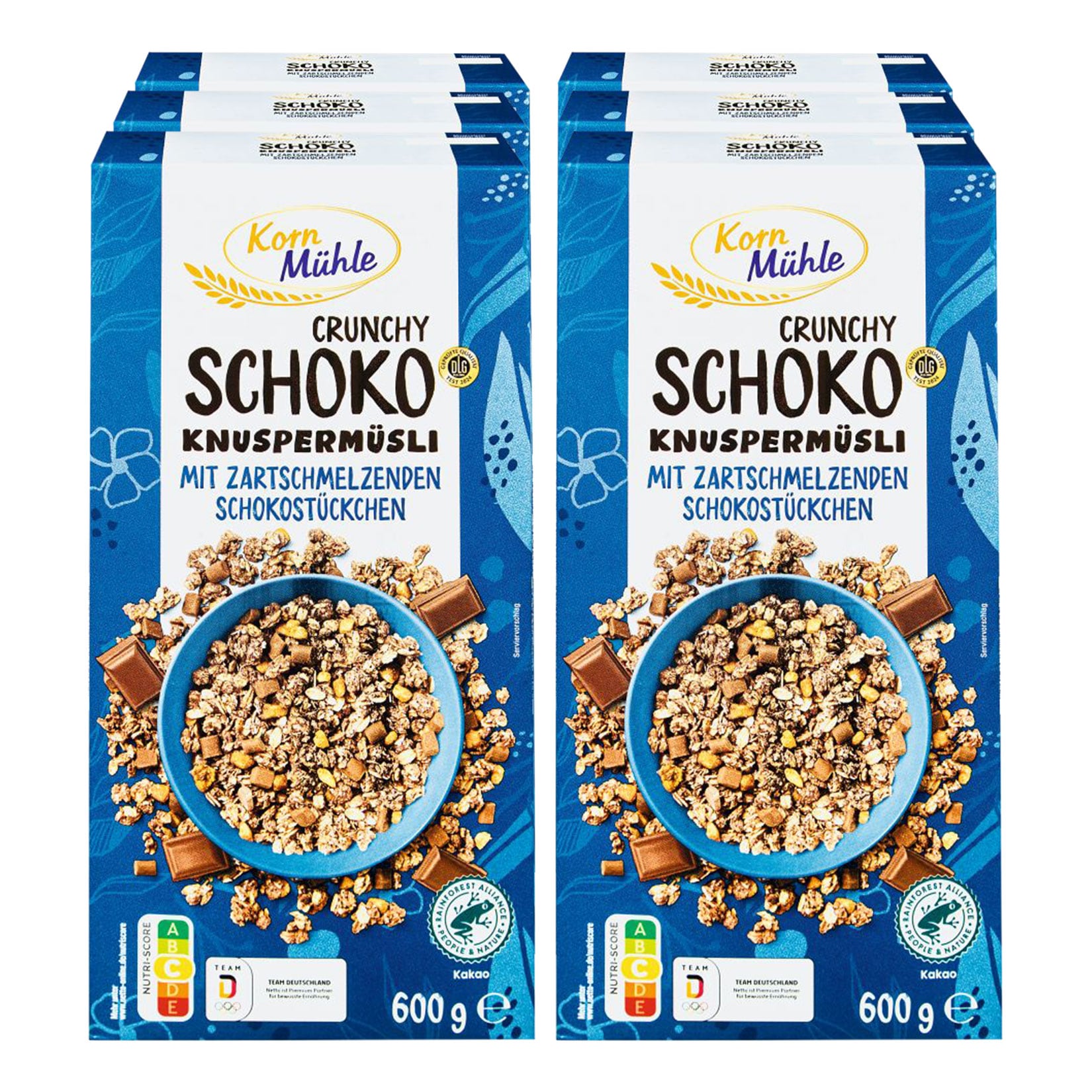 Kornm&uuml;hle Knusper M&uuml;sli Schoko 600 g, 6er Pack - Bild 1