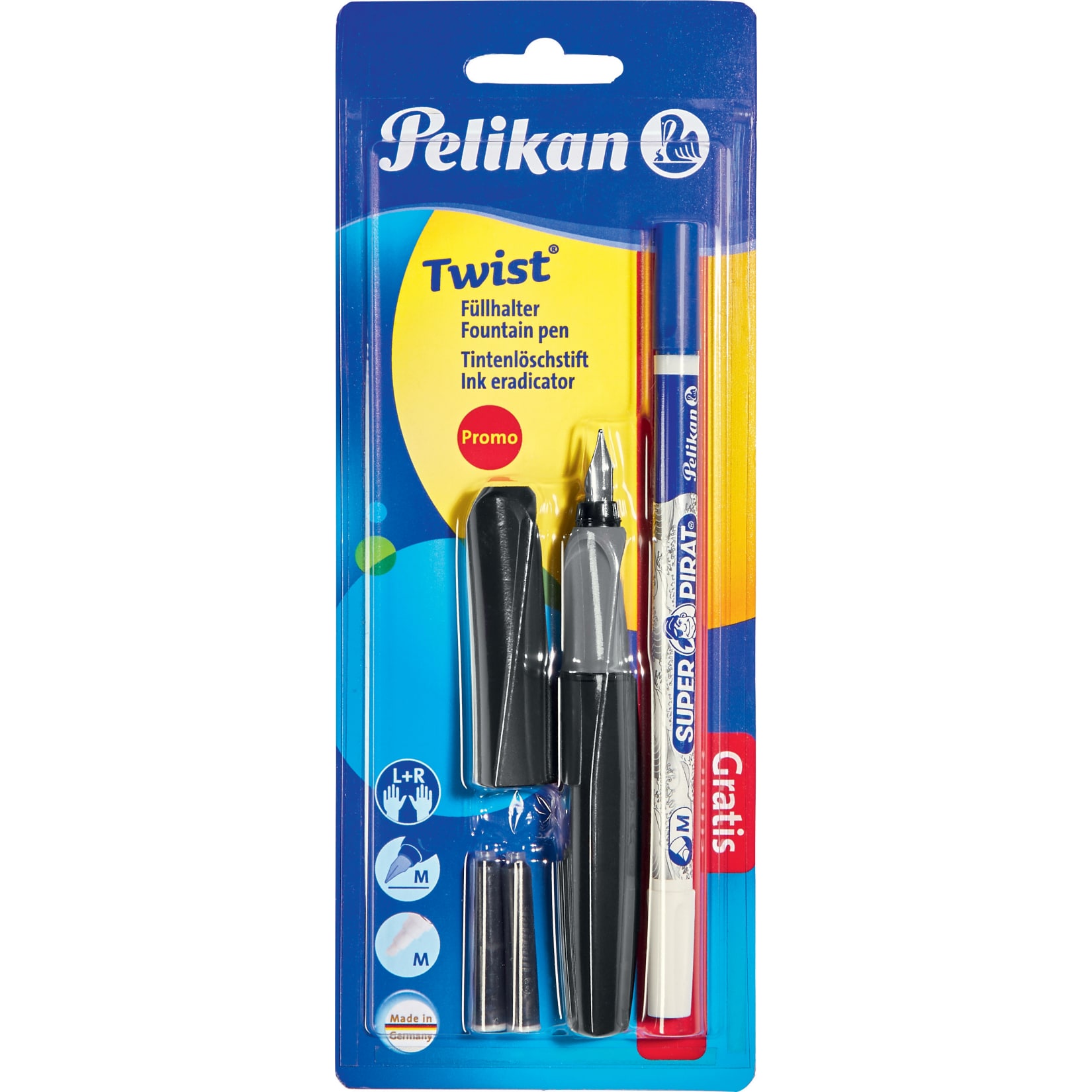 Pelikan F&uuml;llhalter Twist, inklusive L&ouml;scher - schwarz - Bild 1