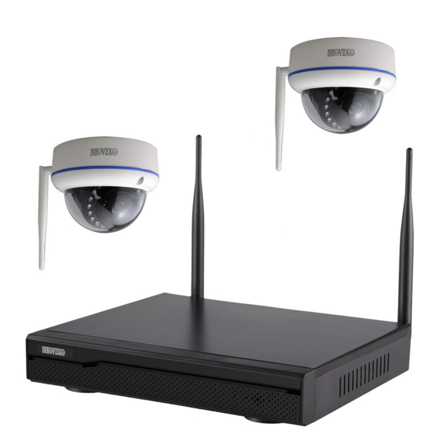 Inkovideo INKO-113M-2D Komplettset 4-Kanal Netzwerkrekorder mit 2 x HD Dome &Uuml;berwachungskameras - Bild 1