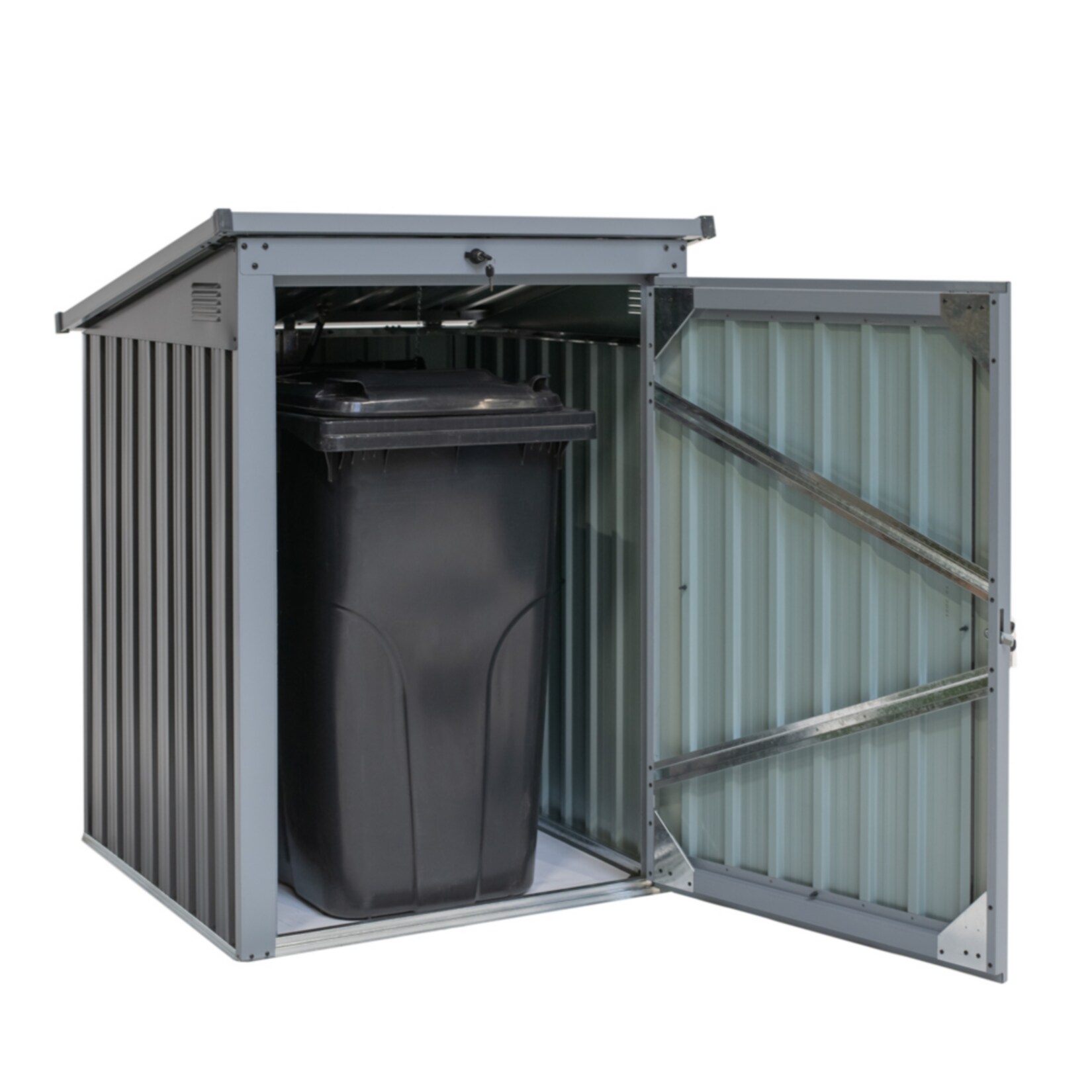 Metall Mülltonnenbox 1-fach anthrazit/lichtgrau | 04260280772455