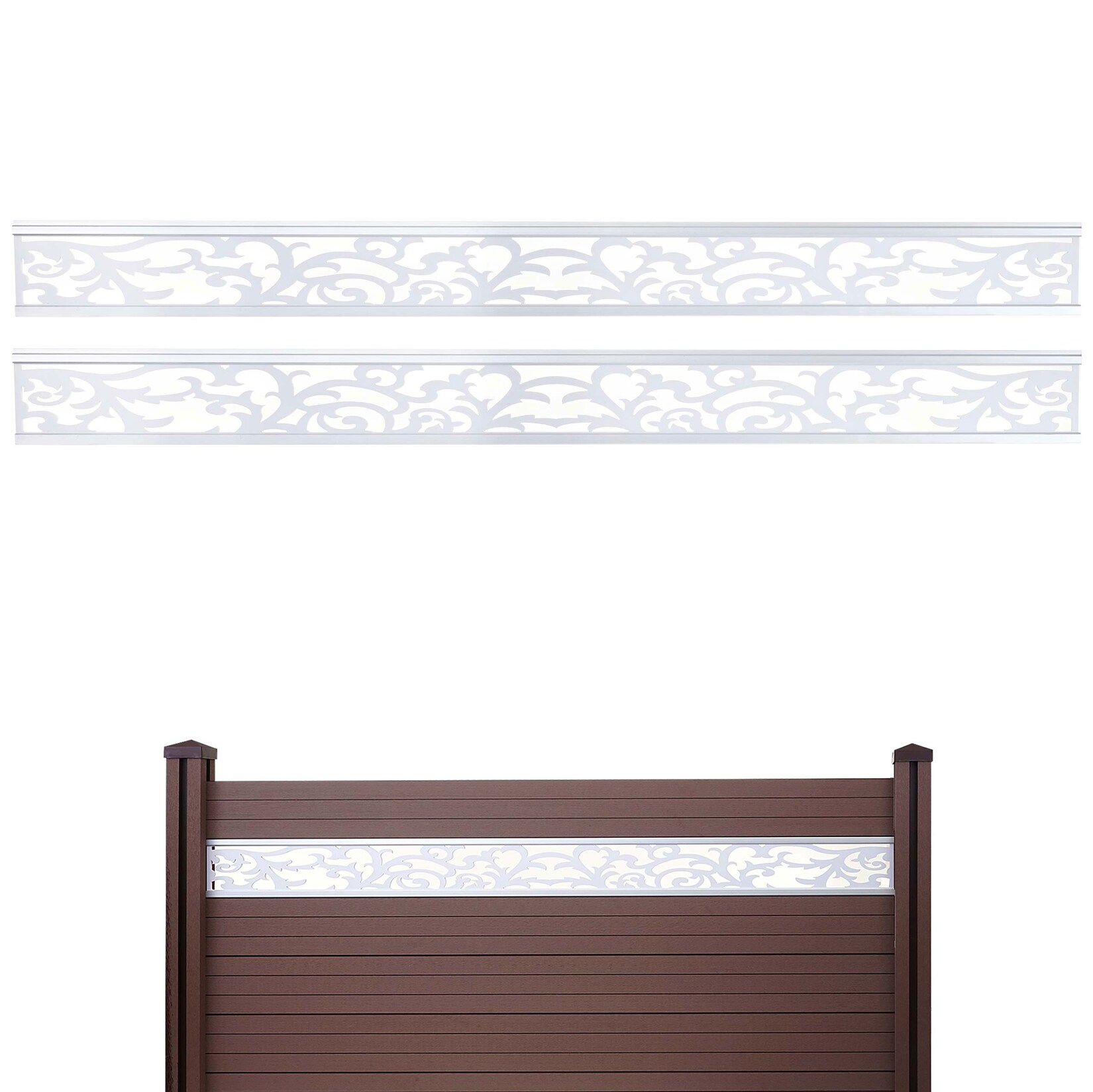 2er-Set Dekopaneel für WPC-Sichtschutz Savoie, Verkleidung, 16x177cm weiß | 04057651297514