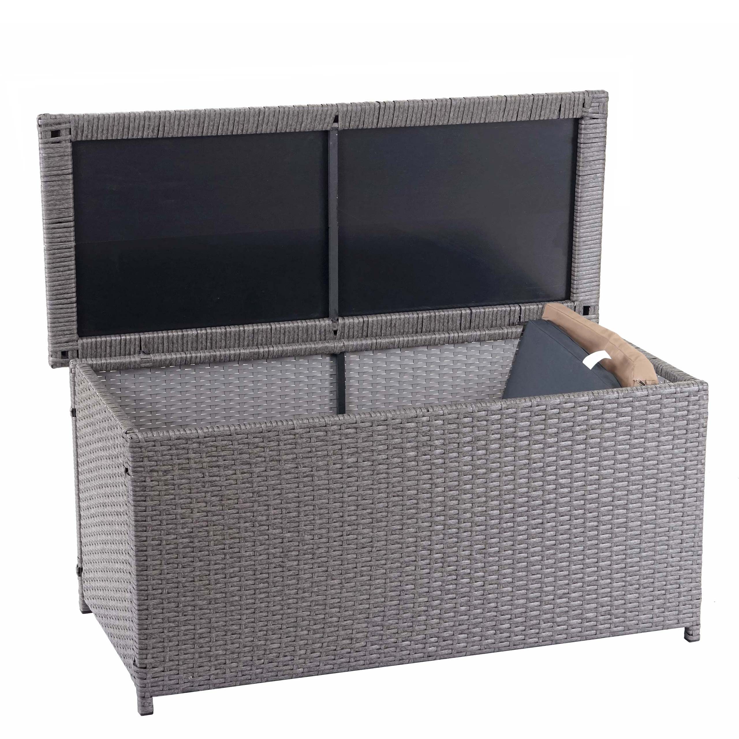 Poly-Rattan Kissenbox MCW-D88, Gartentruhe Auflagenbox Truhe ~ Basic grau, 63x135x52cm 320l - Bild 1