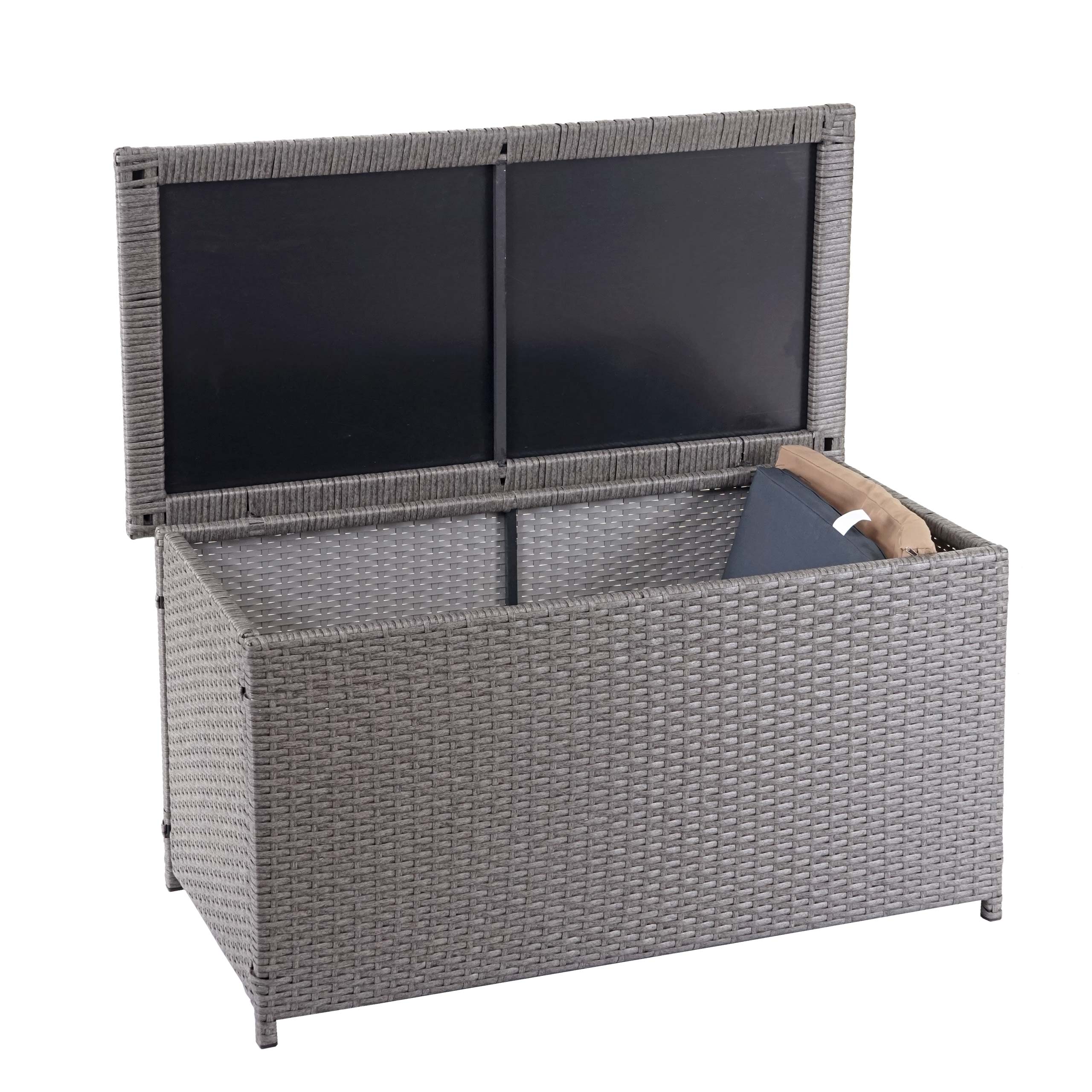 Poly-Rattan Kissenbox MCW-D88, Gartentruhe Auflagenbox Truhe ~ Basic grau, 51x100x50cm 170l - Bild 1