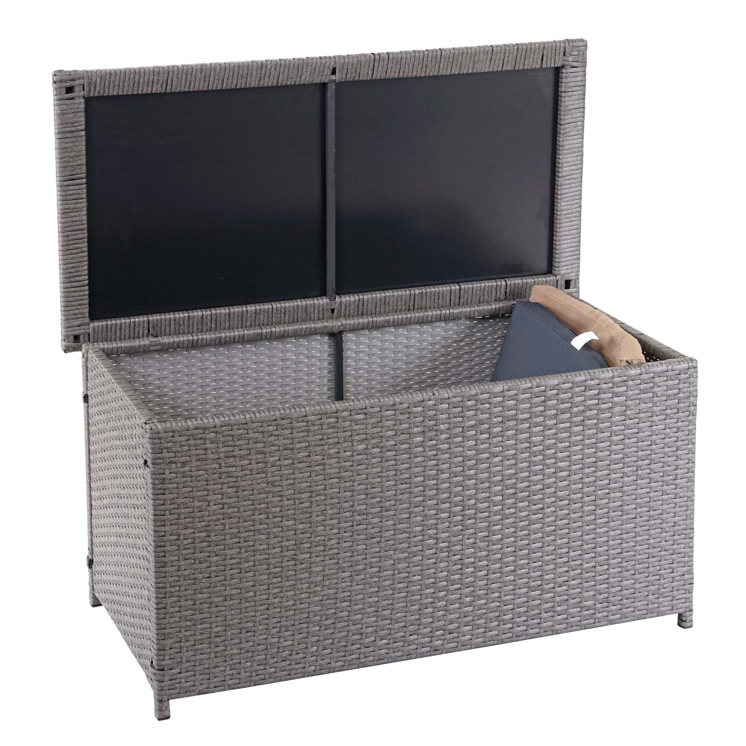 Poly-Rattan Kissenbox MCW-D88, Gartentruhe Auflagenbox Truhe ~ Basic grau, 51x115x59cm 250l - Bild 1