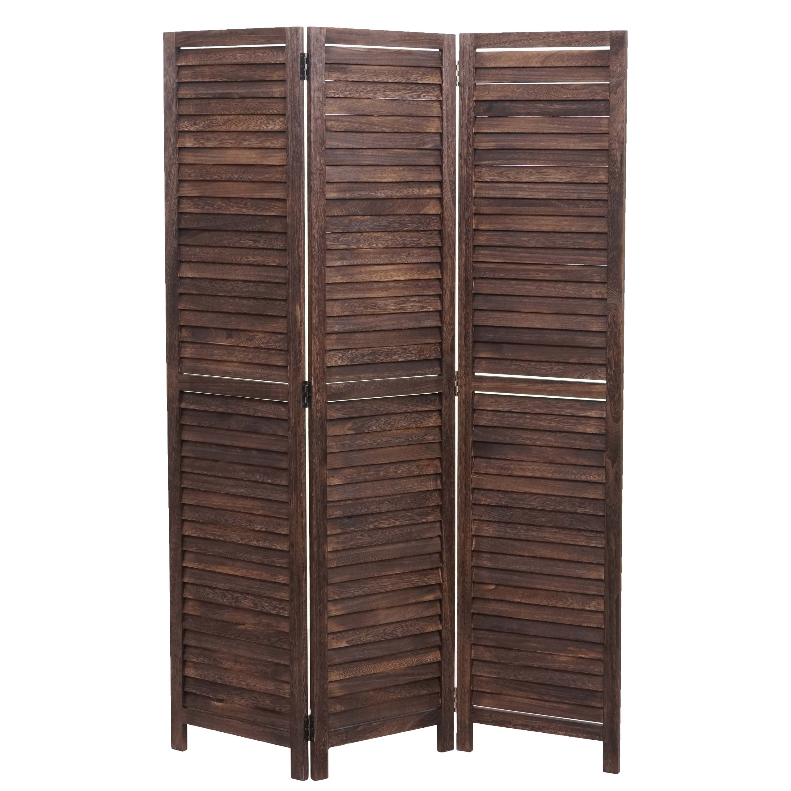 Paravent MCW-C30, Raumteiler Trennwand Sichtschutz, Shabby-Look Vintage, 170x120cm ~ braun - Bild 1