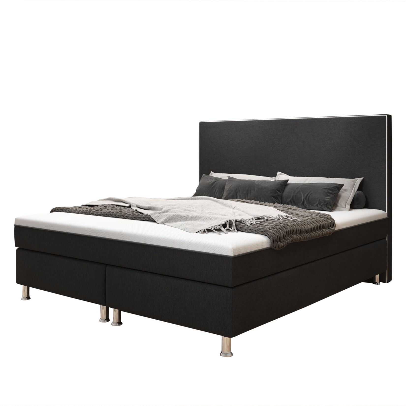 Inter Trading Boxspringbett King De Luxe, schwarz | 04260465773024