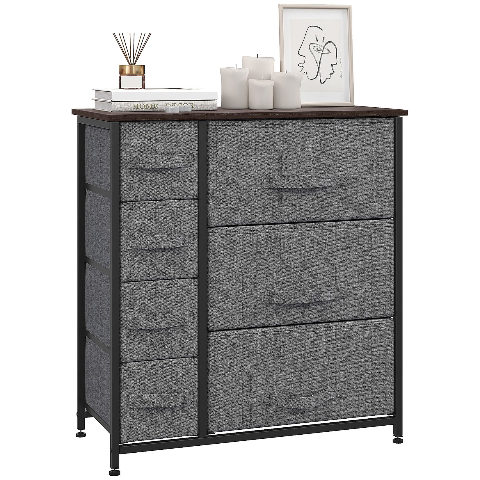 HOMCOM Schubladenschrank Metall, Spanplatte, Vliesstoff | 04250871274857