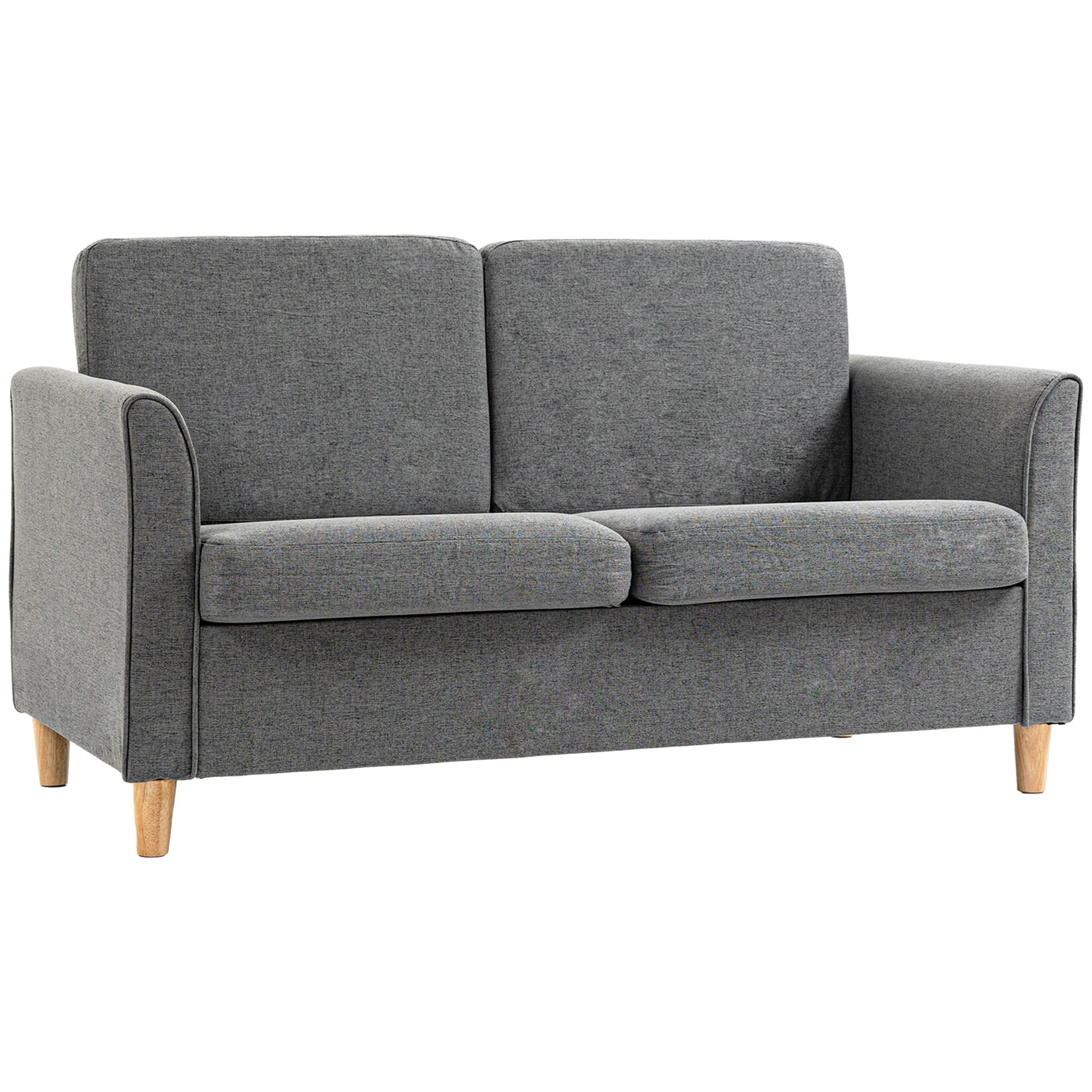 HOMCOM 2 Sitzer Sofa Leinen, Pappelholz | 04250871275328