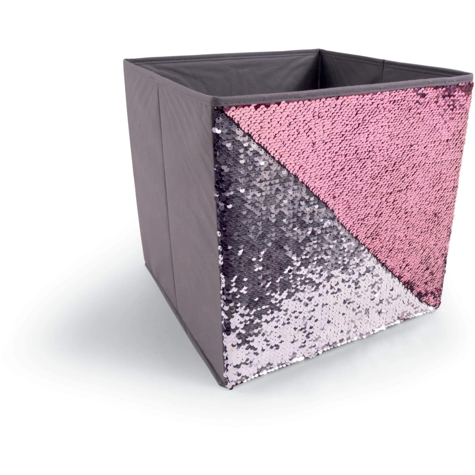 Aufbewahrungsbox - Wendepailletten, rosa/silber - Bild 1