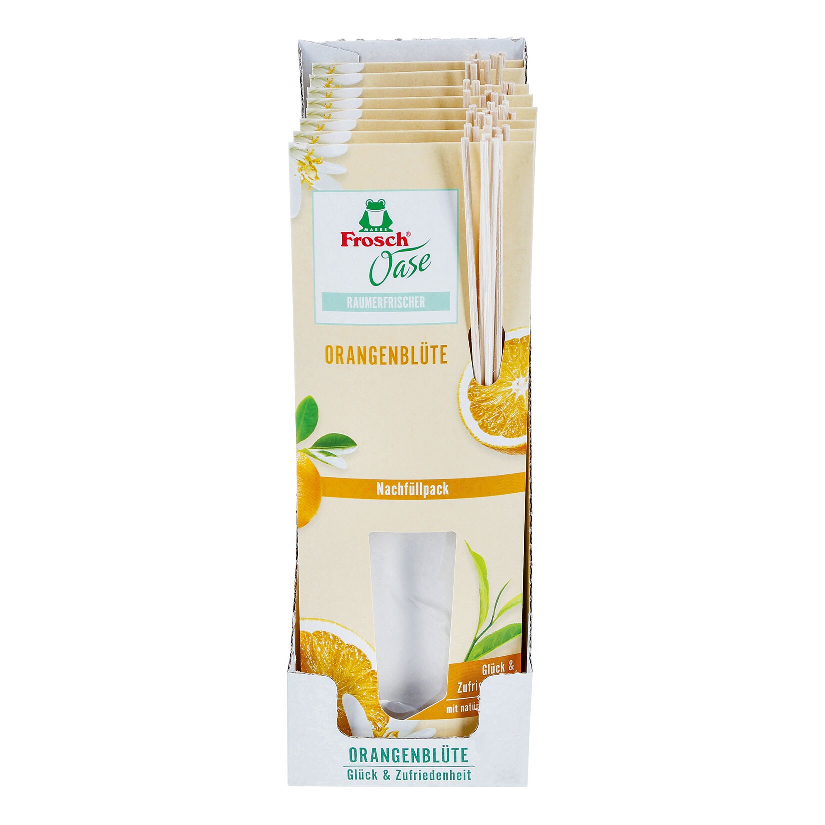 Frosch Oase Raumerfrischer Orangenbl&uuml;te Nachf&uuml;llpack 90 ml, 8er Pack - Bild 1