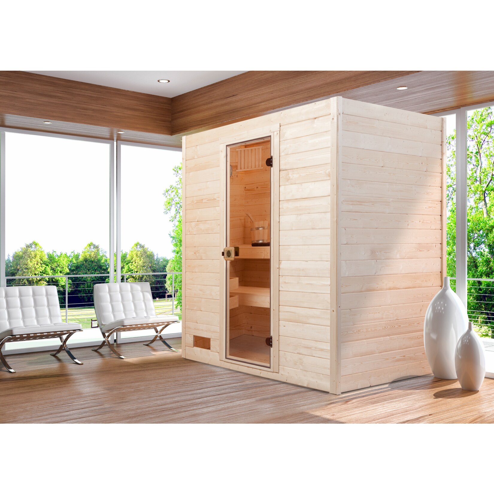 Weka Massivholzsauna Valida Gr. 2 inkl. Sauna-Kompaktofen 5,4 kW | 04004581066161