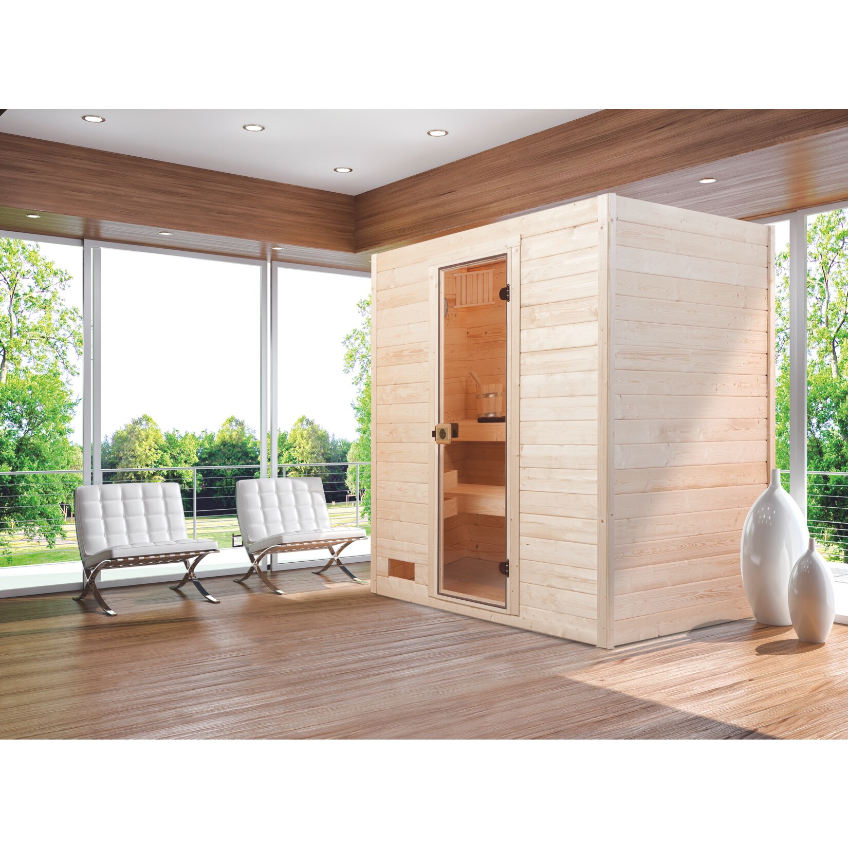 Weka Massivholzsauna Valida Gr. 3 inkl. Sauna-Kompaktofen 9,0 kW | 04004581066185