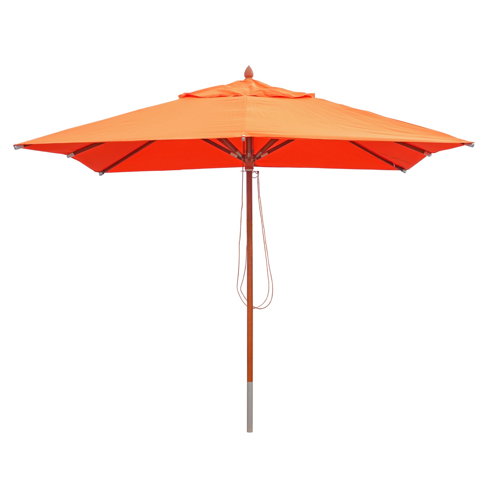 Gastronomie Holz-Sonnenschirm MCW-C57, Gartenschirm, Polyester/Holz 14kg, eckig 3x3m Seilzug stoßsicher ~ terracotta | 04057651300979