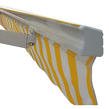 Gelenkarmmarkise Sonnenschutz 2,5x2m Alu-Markise MCW-E49 Polyester gelb/weiß 
