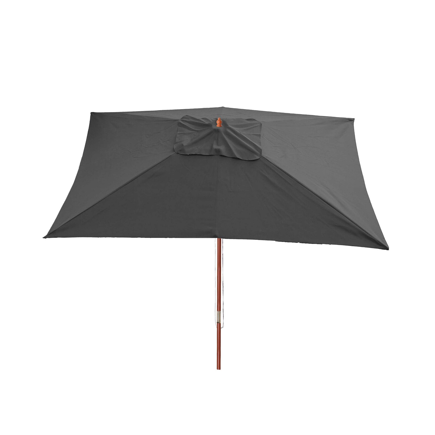 Sonnenschirm Lissabon, Gartenschirm Marktschirm, 3x4m Polyester/Holz 6kg ~ anthrazit