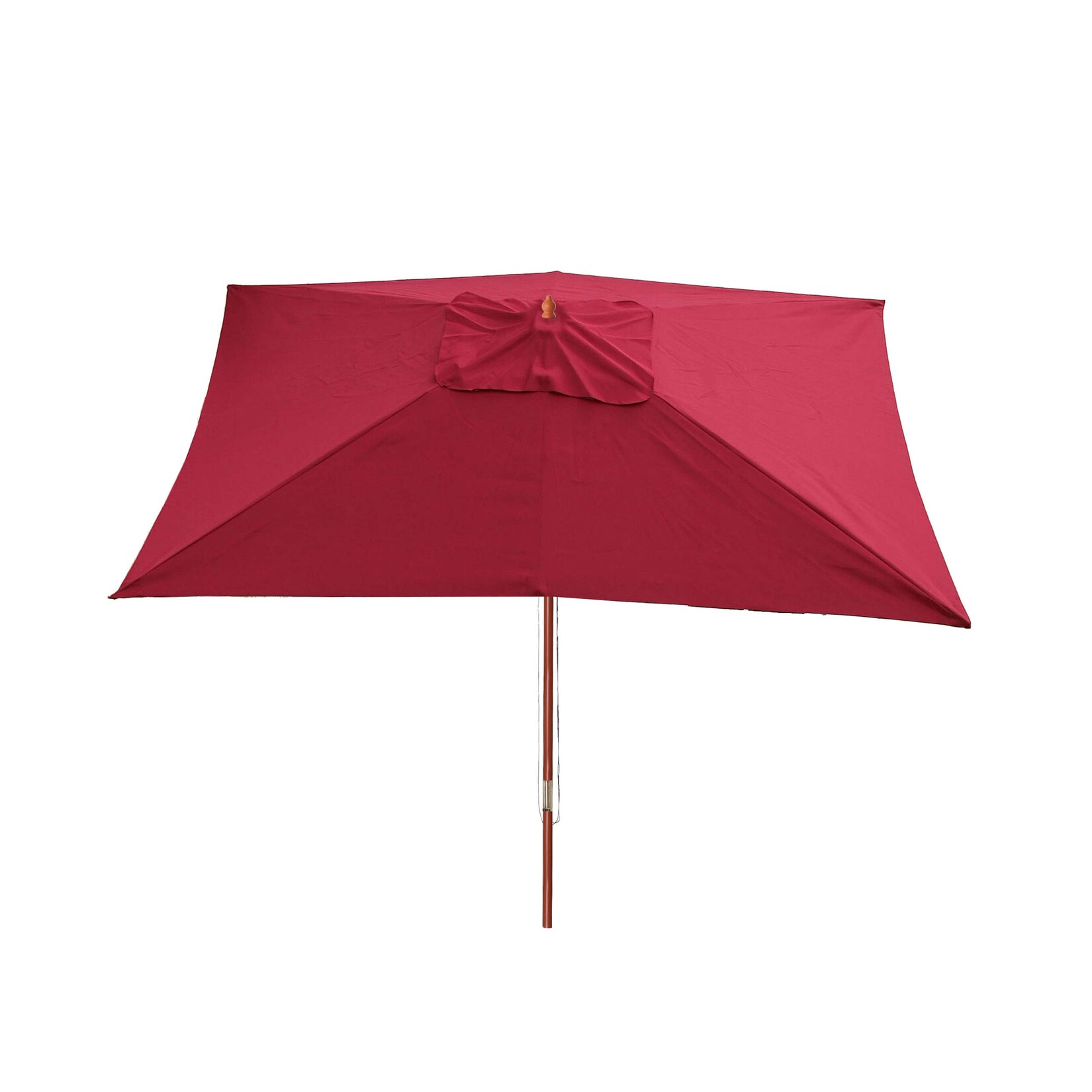 Sonnenschirm Lissabon, Gartenschirm Marktschirm, 3x4m Polyester/Holz 6kg ~ bordeaux
