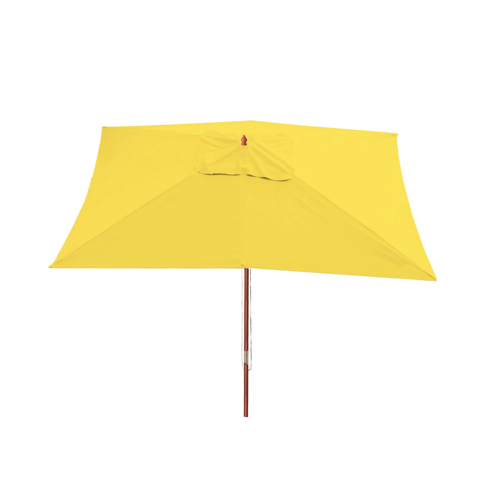 Sonnenschirm Lissabon, Gartenschirm Marktschirm, 3x4m Polyester/Holz 6kg ~ gelb