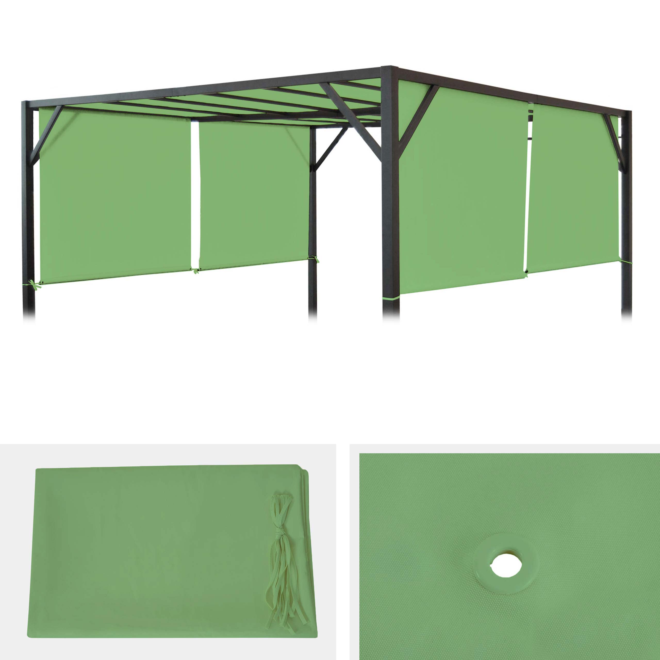 Ersatzbezug f&uuml;r Dach Pergola Pavillon Beja 3x4m ~ gr&uuml;n - Bild 1