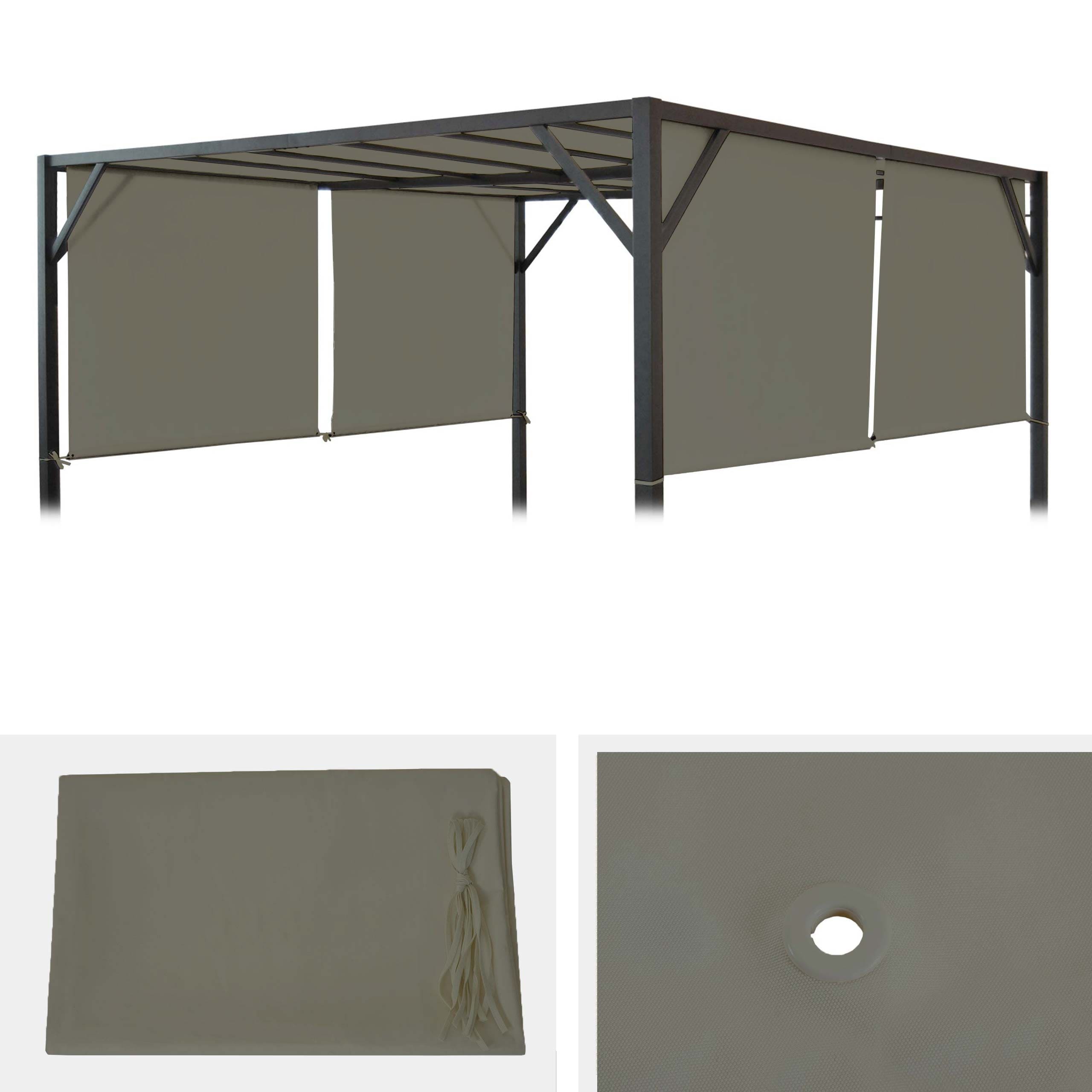 Ersatzbezug f&uuml;r Dach Pergola Pavillon Beja 3x3m ~ taupe - Bild 1