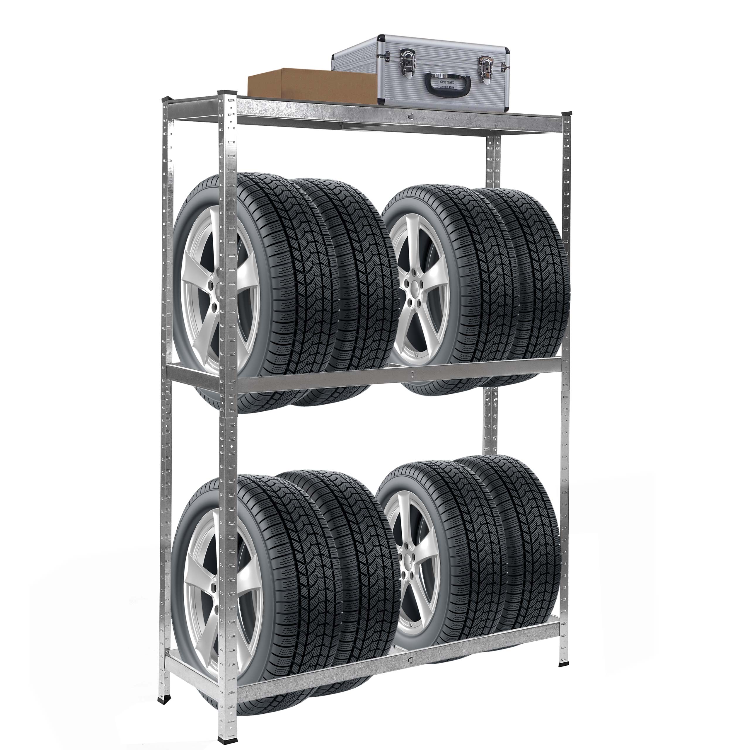 Reifenregal MCW-E36, Reifenst&auml;nder Lagerregal Schwerlastregal, Tragkraft bis 795kg verzinkt 180x120x40cm - Bild 1