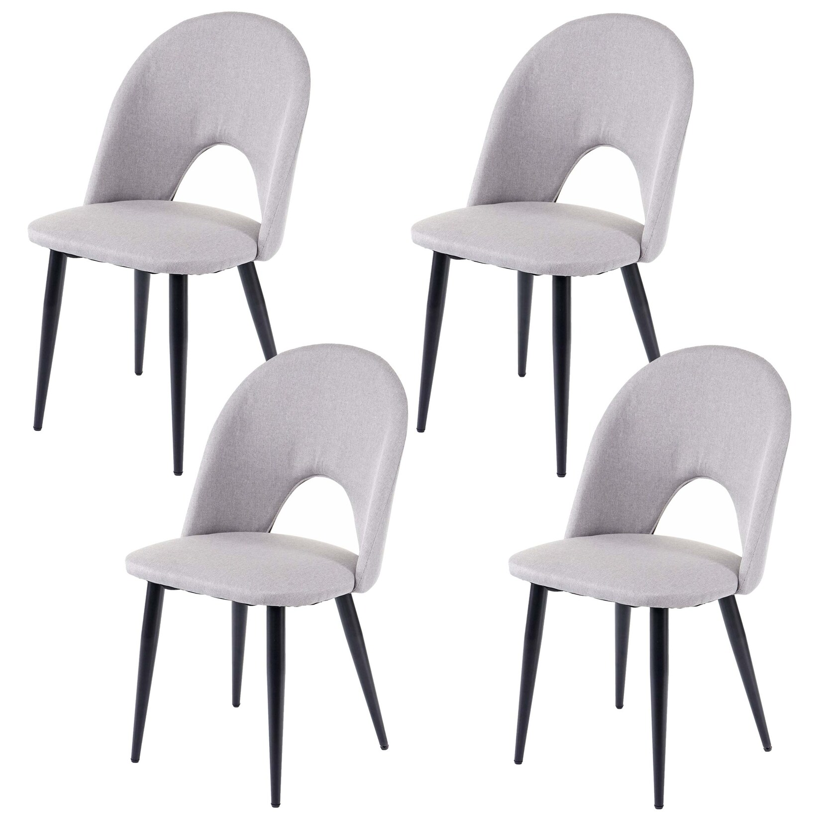 4er-Set Esszimmerstuhl MCW-D73, Stuhl Küchenstuhl, Stoff/Textil ~ grau | 04057651288437