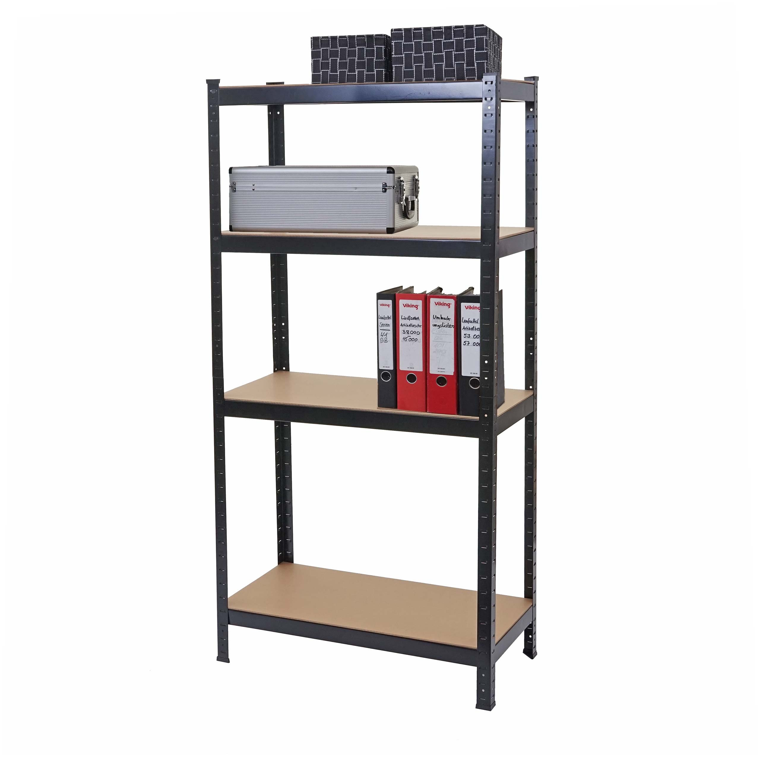 Schwerlastregal MCW-D67, Werkstattregal Steckregal, 160x80x40cm, Traglast bis 320kg MVG-zertifiziert ~ schwarz - Bild 1