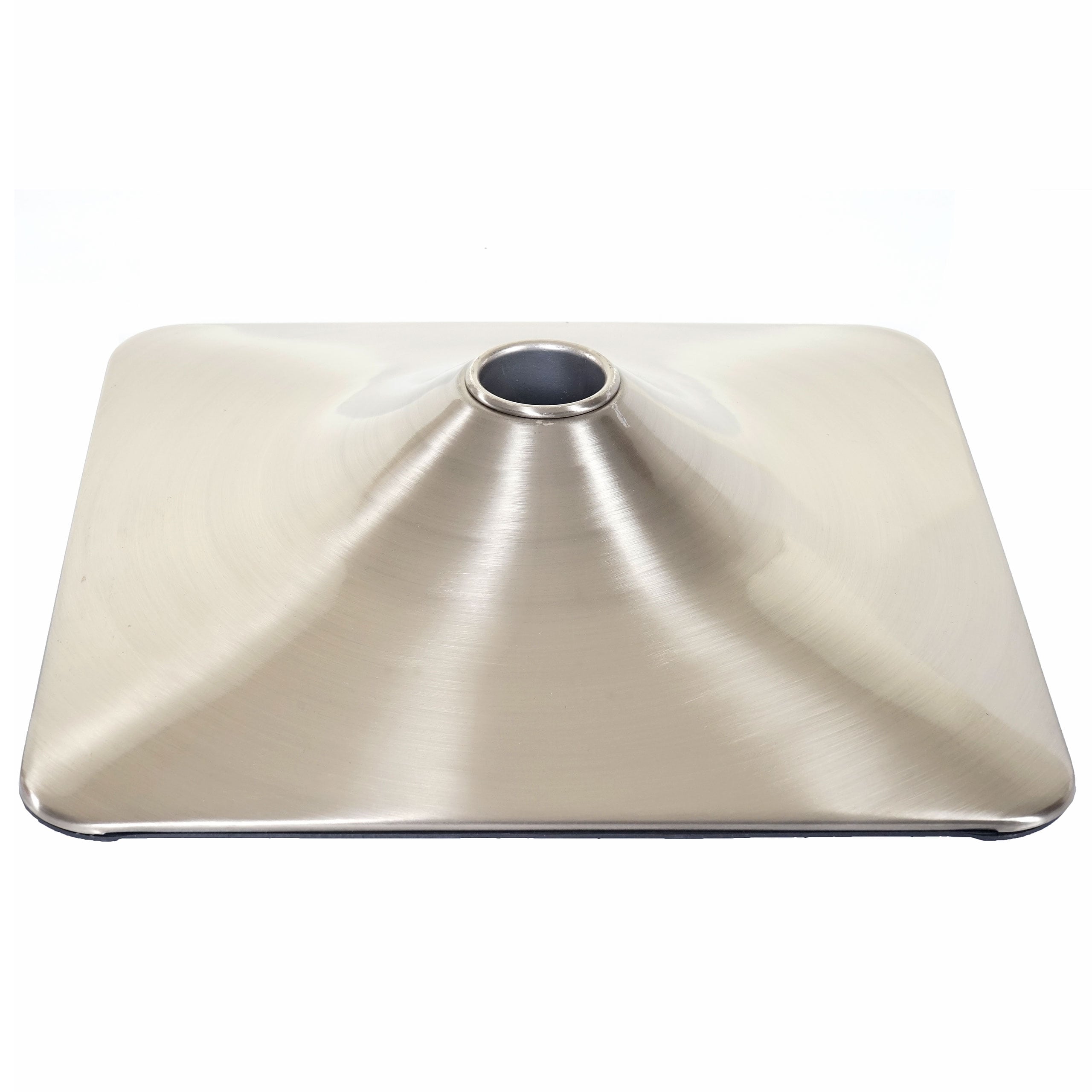 Fu&szlig;platte Fu&szlig; Fu&szlig;teller f&uuml;r Barstuhl Barhocker Drehstuhl Loungesessel, rechteckig Metall geb&uuml;rstet &Oslash; 37,5cm - Bild 1