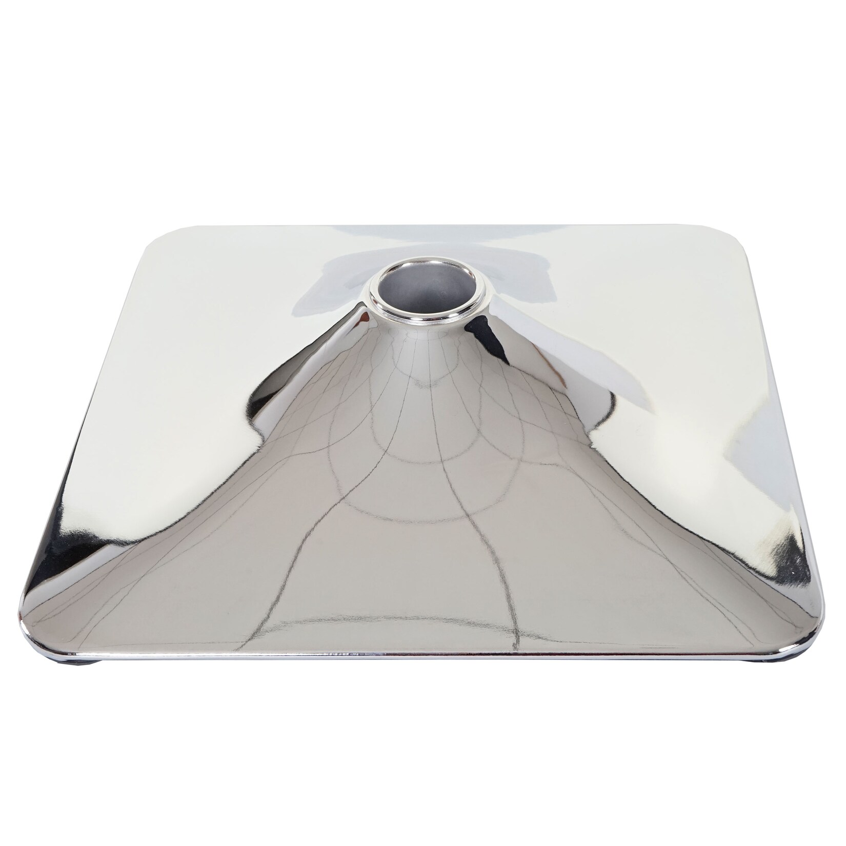 Fußplatte Fuß Fußteller für Barhocker Drehstuhl Barstuhl Loungesessel, rechteckig chrom Ø 37,5cm