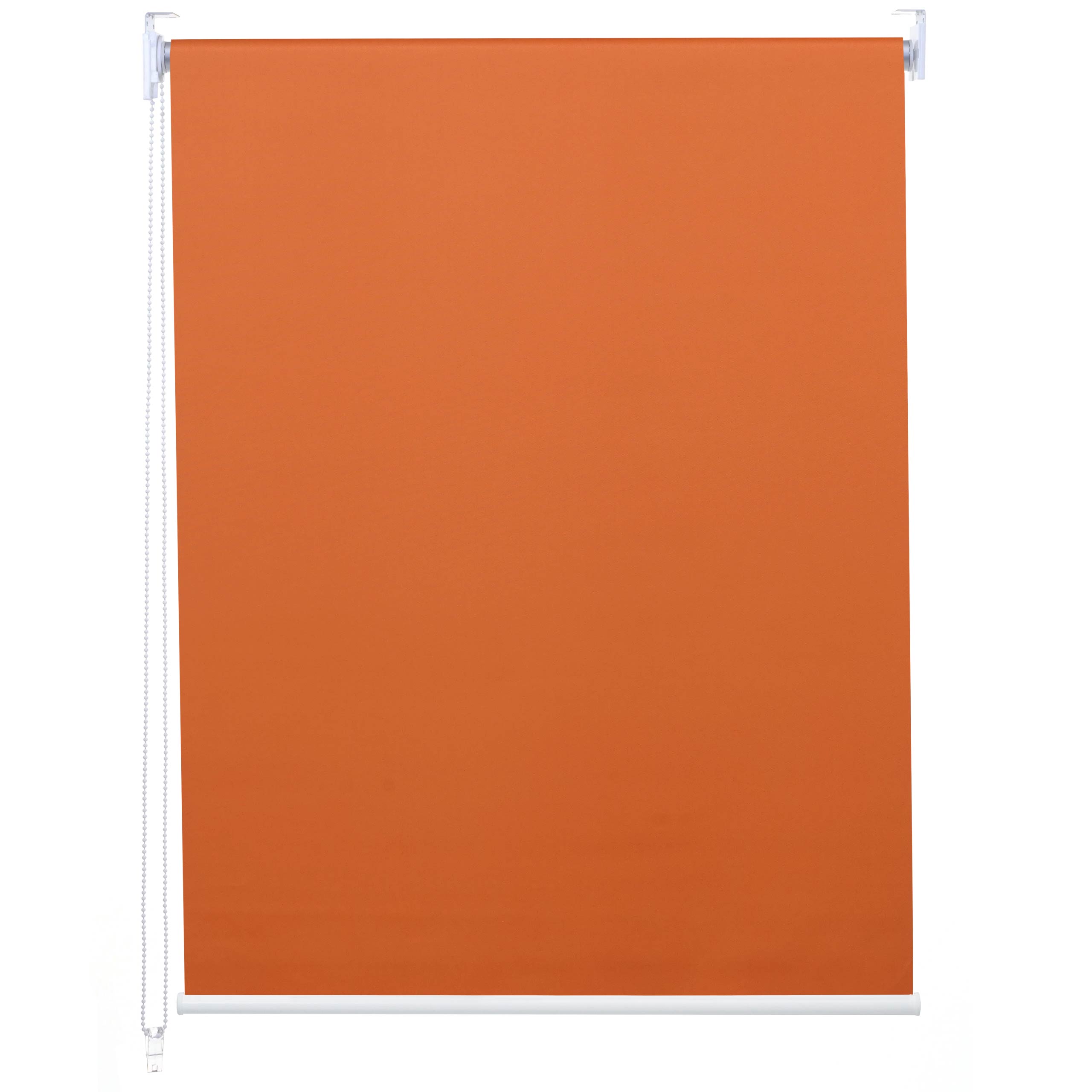 Rollo MCW-D52, Fensterrollo Seitenzugrollo Jalousie, Sonnenschutz Verdunkelung blickdicht 110x230cm ~ orange - Bild 1
