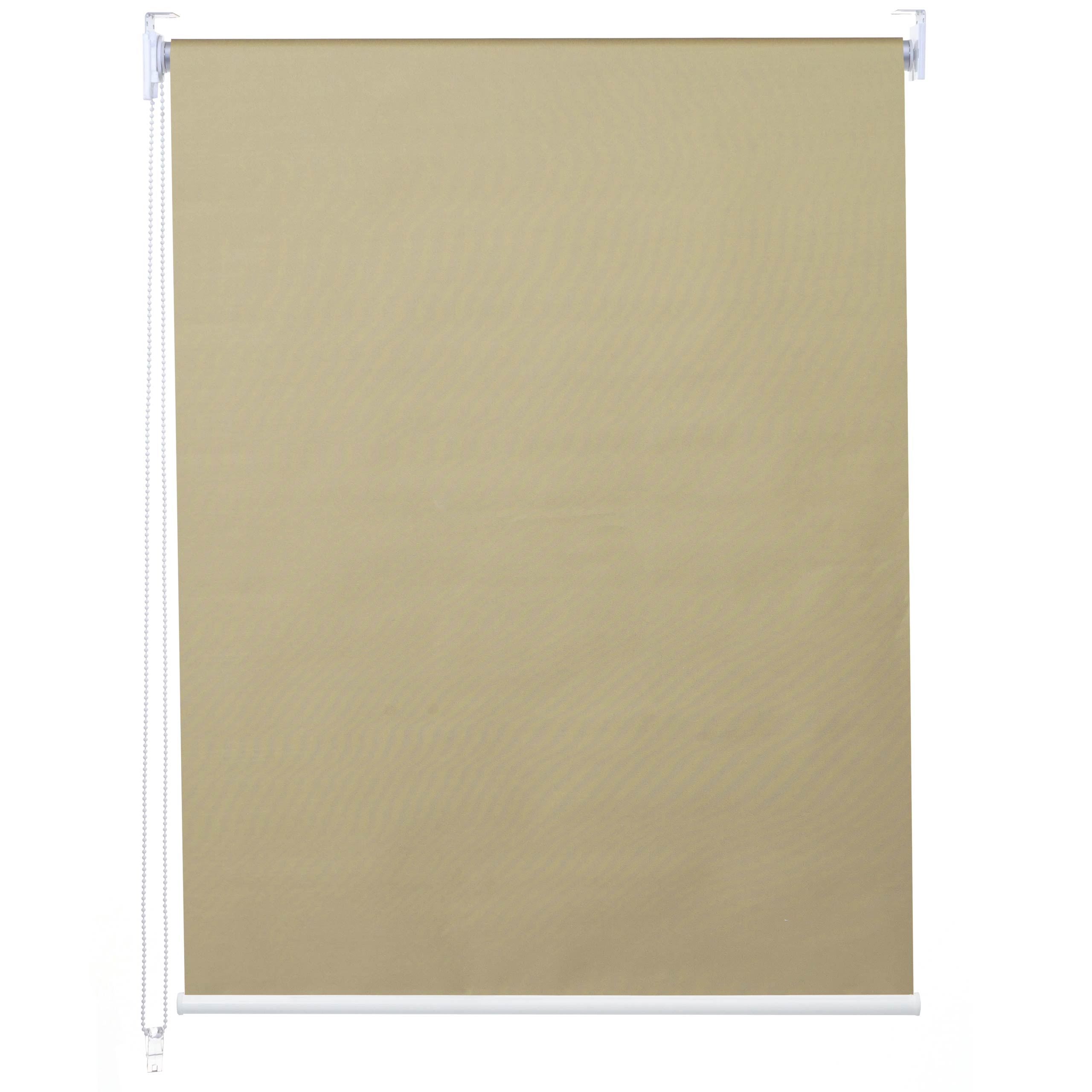 Rollo MCW-D52, Fensterrollo Seitenzugrollo Jalousie, Sonnenschutz Verdunkelung blickdicht 100x230cm ~ beige - Bild 1